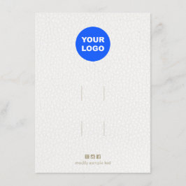 Accessoire witte lederen beeldscherm met logo haar informatiekaartje