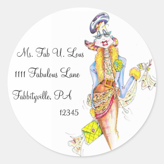 Accessoireadreslabel Ronde Sticker (Voorkant)