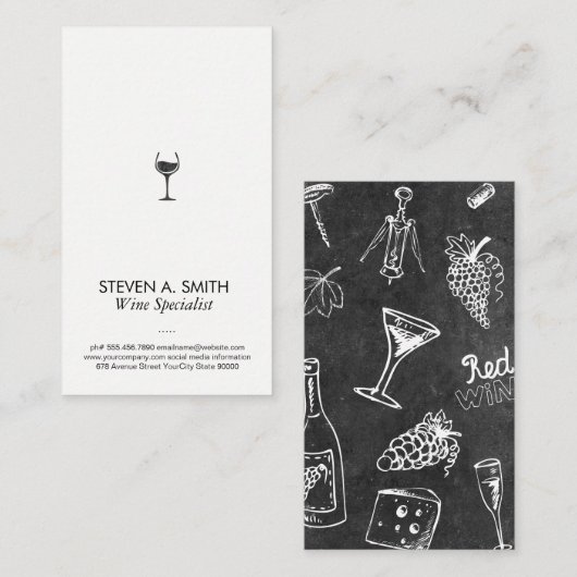 Accessoires leisteen | Sommelier Visitekaartje (Voorkant / Achterkant)