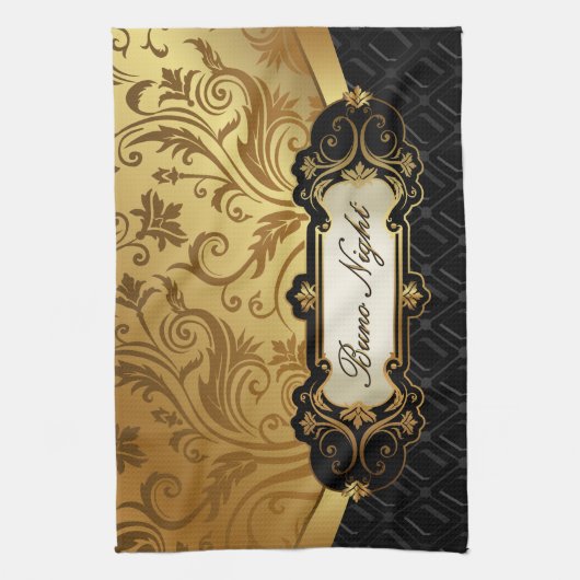 Accessoires met zwarte en goudBunco Theedoek (Verticaal)