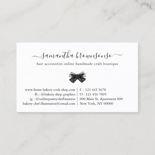 Accessoires online handgemaakte boten visitekaartje (Achterkant)