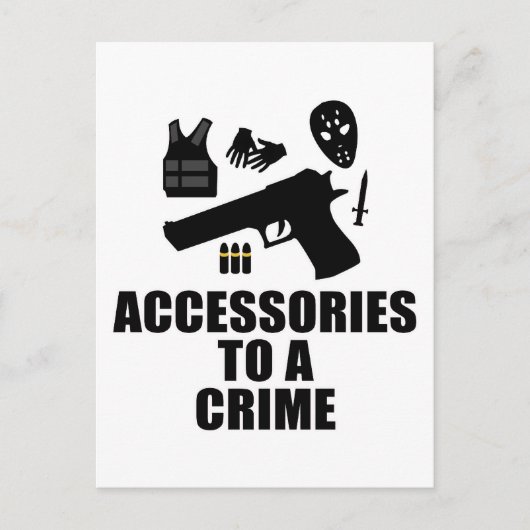 Accessoires op een misdrijf briefkaart (Voorkant)
