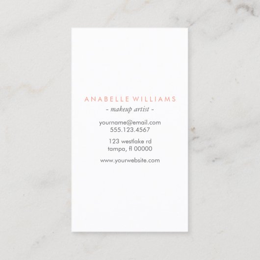 Accessoires opmaken visitekaartje (Achterkant)