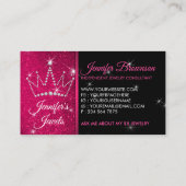 Accessoires van de roze kroonjuwelen visitekaartje (Achterkant)