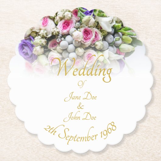 Accessoires van het huwelijk - bruid met een kleur kartonnen onderzetters (Voorkant)