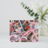 Accessoires van rond gebreide fiets briefkaart (Staand voorkant)
