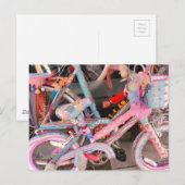 Accessoires van rond gebreide fiets briefkaart (Voorkant / Achterkant)