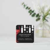 Accessoires van wijn vierkante visitekaartje (Staand voorkant)