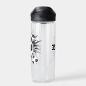 accessoires voetballen en sterren voor meisjes waterfles (Achterkant)