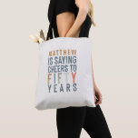 accessoires voor 50e verjaardag tote bag<br><div class="desc">accessoires voor 50ste verjaardagsfeest en geschenken. Gestreepte backer. Deel van een passend collectie.</div>