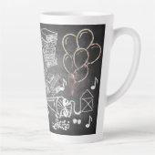 Accessoires voor inschrijving in chalkboardstijl latte mok (Rechts)