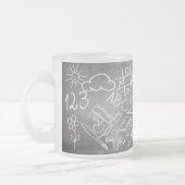 Accessoires voor inschrijving in chalkboardstijl matglas koffiemok (Links)