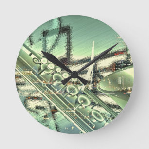 Accessoires voor Saxofone-muziekontwerp - pas aan Ronde Klok