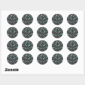 Accessoires voor vrede, liefde en haar (Turquoise  Ronde Sticker (Vel)