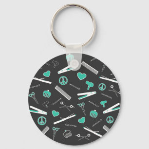 Accessoires voor vrede, liefde en haar (Turquoise Sleutelhanger
