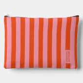 Accessoiretas | Preppy Bold Stripe Koraal Roze Etui (Voorkant)