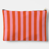 Accessoiretas | Preppy Bold Stripe Koraal Roze Etui (Achterkant)