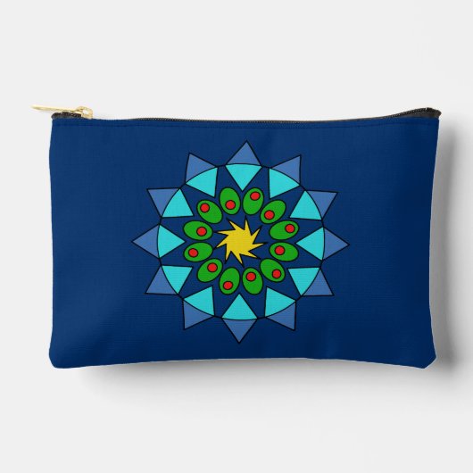 Accessoirezak - Blauwe en Groene Mandala Etui (Voorkant)