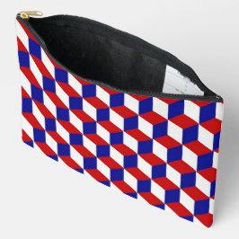 Accessoirezak - Rode, witte, blauwe blokillusie Etui
