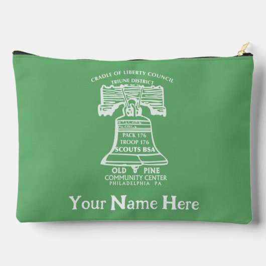 Accessory Pouch Large - Olive Green (Personalized) Etui (Achterkant)