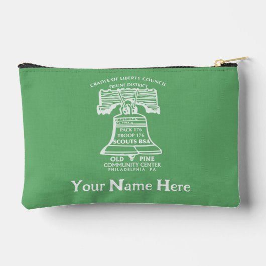 Accessory Pouch Small - Olive Green (Personalized) Etui (Achterkant)