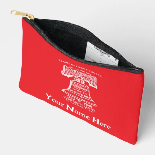 Accessory Pouch Small - Red (Personalized) Etui (Open)