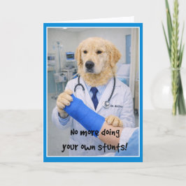 Accident No More Stunts Get Well Card  CA-1 Kaart
