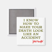Accidental Death Funny Fridge Magnet Refkoelkast (Voorkant / Achterkant)
