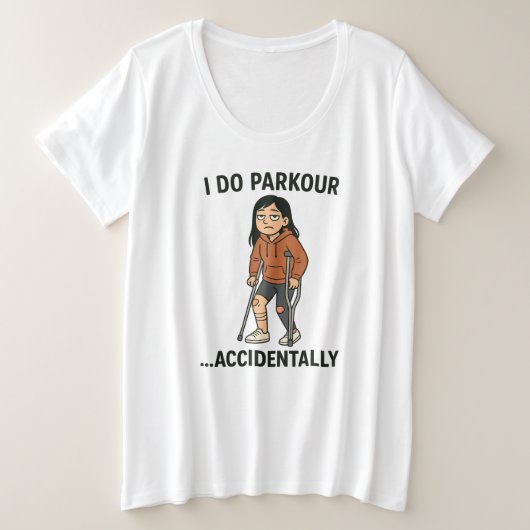Accidental Parkour Champion Grote Maat T-shirt (Design voorkant)