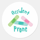 Accidental Prone Ronde Sticker (Voorkant)