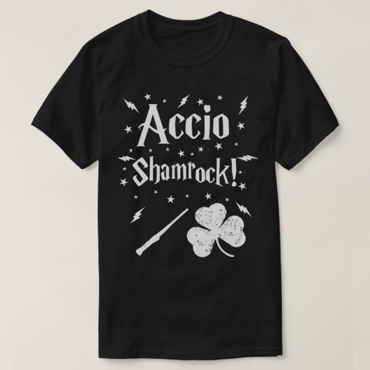 Accio Shamrock Magic Wand Irish St Patrick T-shirt (Design voorkant)