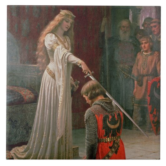 Accolade (door Edmond Blair Leighton) Tegeltje (Voorkant)