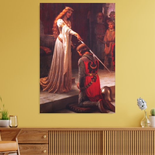 Accolade van Edmund Blair Leighton Canvas Afdruk (Insitu (Woonkamer))