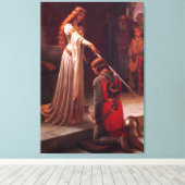 Accolade van Edmund Blair Leighton Canvas Afdruk (Insitu (Houten vloer))