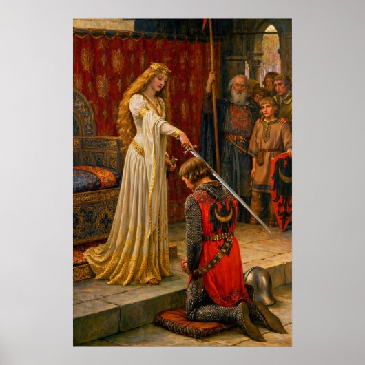 Accolade van Edmund Blair Leighton Poster (Voorkant)