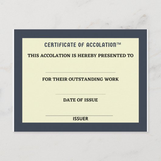 Accolatiebewijs Briefkaart (Voorkant)