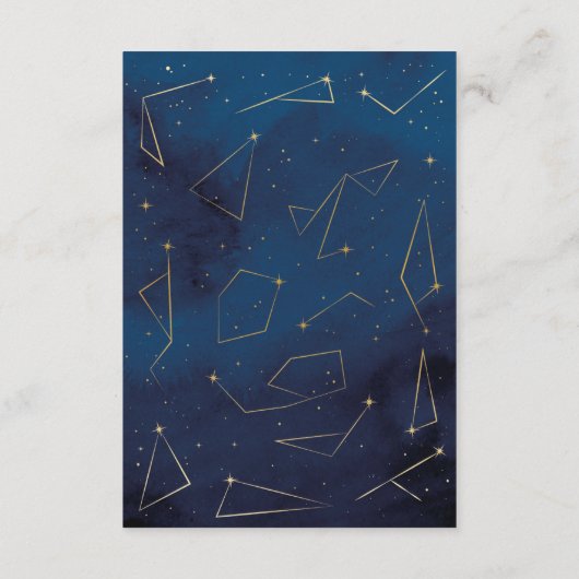 Accommodatie Bruiloft Star Signs Navy Kaarten (Achterkant)