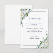 Accommodatie - details elegante Waterverf blauwe a Informatiekaartje (Voorkant / Achterkant)