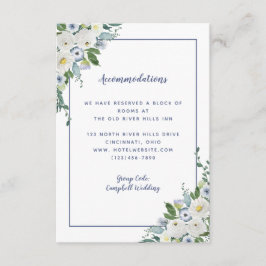 Accommodatie - details elegante Waterverf blauwe a Informatiekaartje