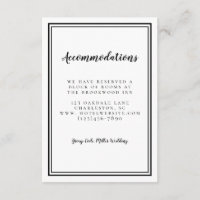 Accommodatie Eenvoudige Zwarte & Witte Trouw Chic