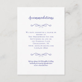 Accommodatie Elegant Periwinkle Wedding Details Informatiekaartje