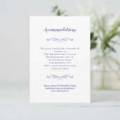 Accommodatie Elegant Periwinkle Wedding Details Informatiekaartje (Staand voorkant)