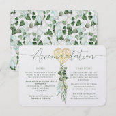 Accommodatie Elegant wit hart gebladerte bruiloft Kaart (Voorkant / Achterkant)