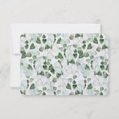 Accommodatie Elegant wit hart gebladerte bruiloft Kaart (Achterkant)