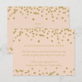 Accommodatie Gold Faux Glitter Confetti Blush Briefkaart (Voorkant / Achterkant)