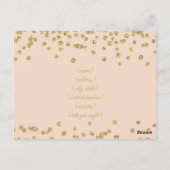 Accommodatie Gold Faux Glitter Confetti Blush Briefkaart (Achterkant)