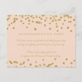 Accommodatie Gold Faux Glitter Confetti Blush Briefkaart