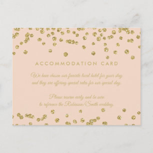 Accommodatie Gold Faux Glitter Confetti Blush Briefkaart