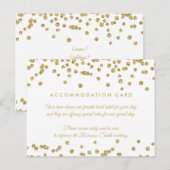Accommodatie Gold Faux Glitter Confetti Wit Briefkaart (Voorkant / Achterkant)