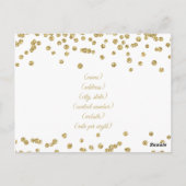 Accommodatie Gold Faux Glitter Confetti Wit Briefkaart (Achterkant)